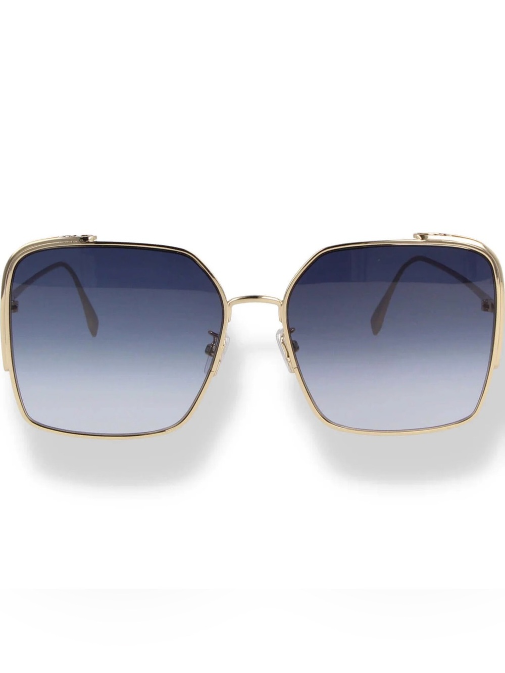 Authentic Fendi FE40038U Gold Square Sunglasses Blue Gradient Lenses – No Case